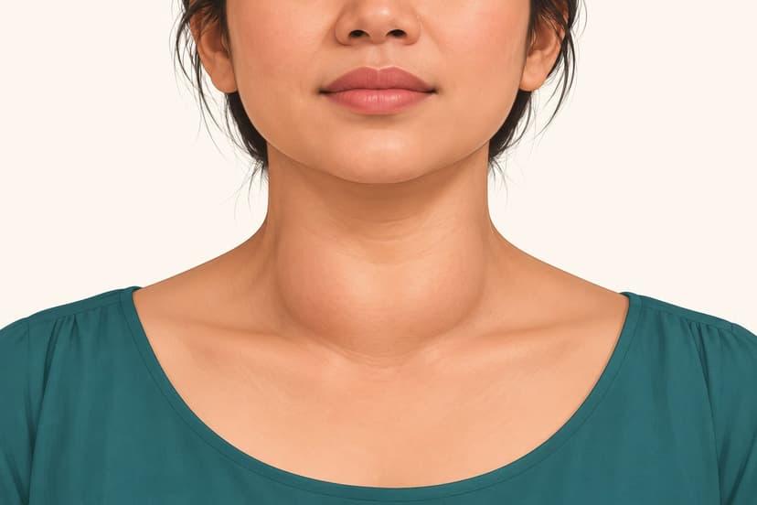 Neck area where a goiter would become visible as it enlarges