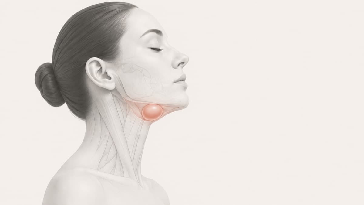 Medical illustration of neck mass evaluation showing lymph nodes, thyroid, and salivary gland cysts: neck lump removal Manila